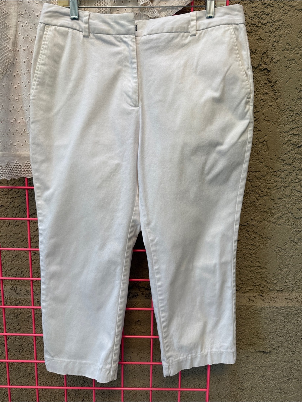 Vintage Lands' End White Cropped Ankle Jeans